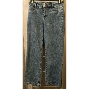 Sidefeel Women's High Rise Wide Leg Stretch Jeans Med Wash Size 12 32x30